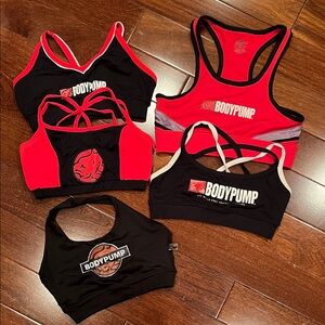 Les Mills Bodypump assorted Women's Sports Bra Spaghetti Strap - Red and Black